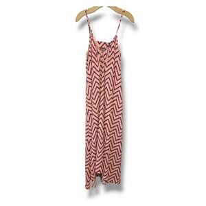 Pink Stitch women's multicolor chevron spaghetti straps maxi dress - size 4